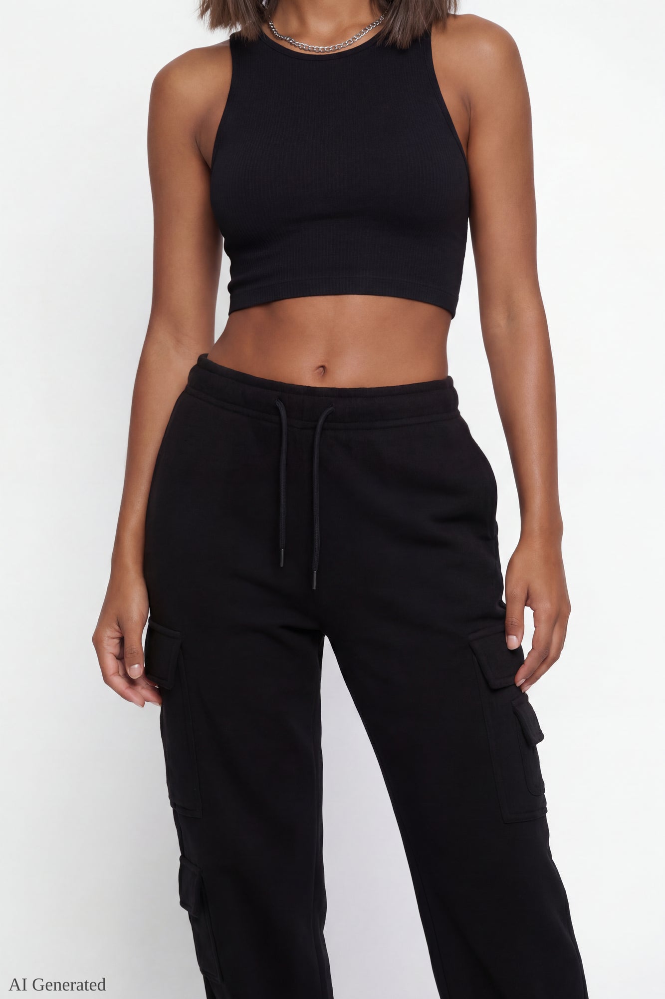 Fleece Low Rise Cargo Sweatpant