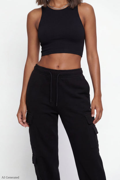 Fleece Low Rise Cargo Sweatpant