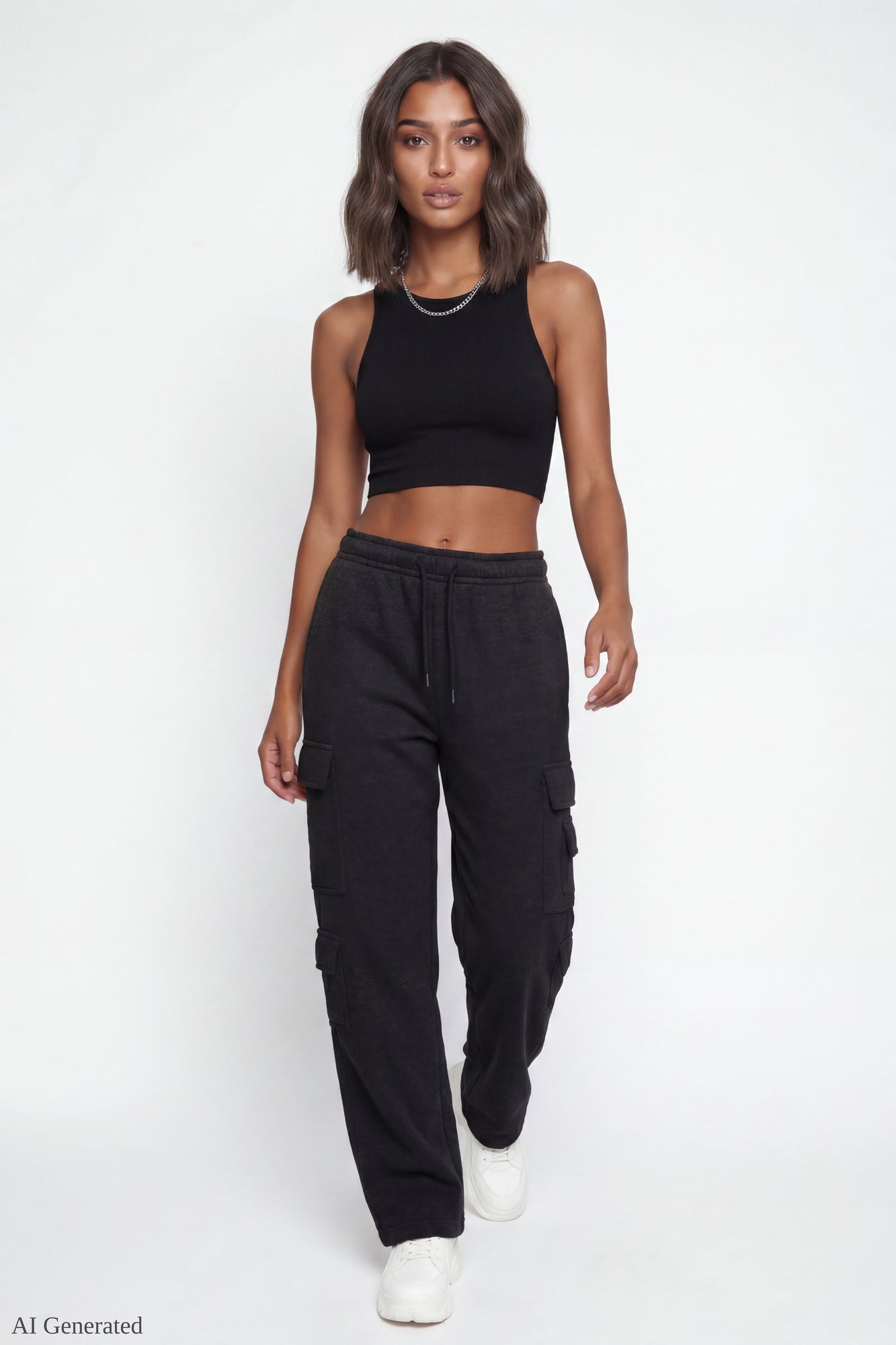 Fleece Low Rise Cargo Sweatpant