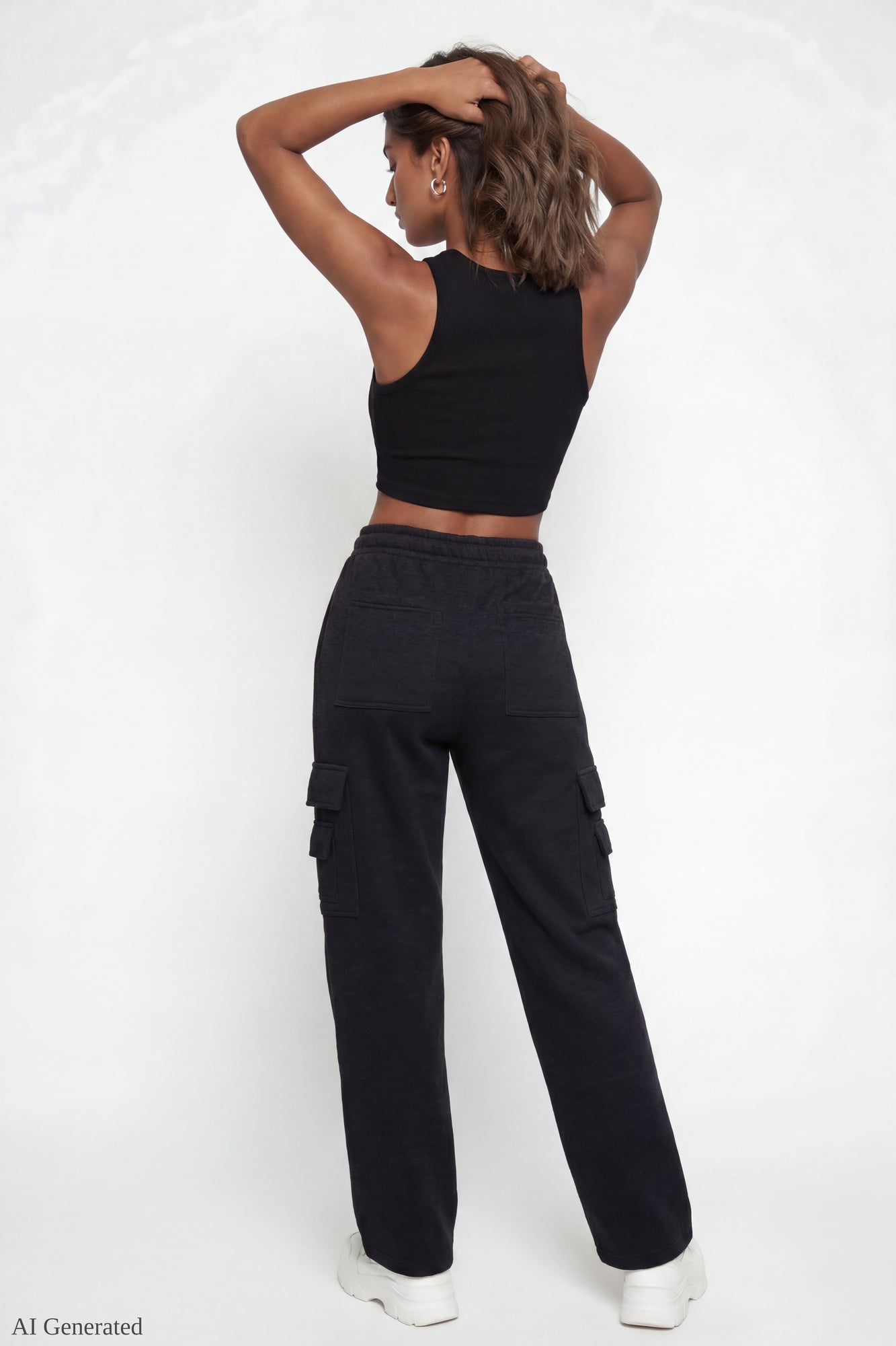 Fleece Low Rise Cargo Sweatpant