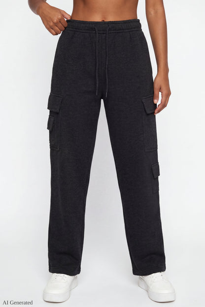 Fleece Low Rise Cargo Sweatpant
