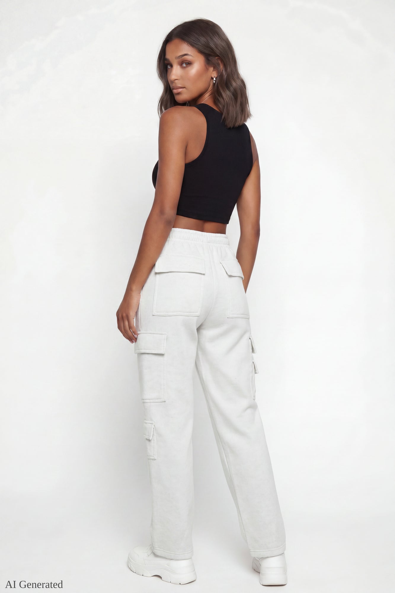 Fleece Low Rise Cargo Sweatpant