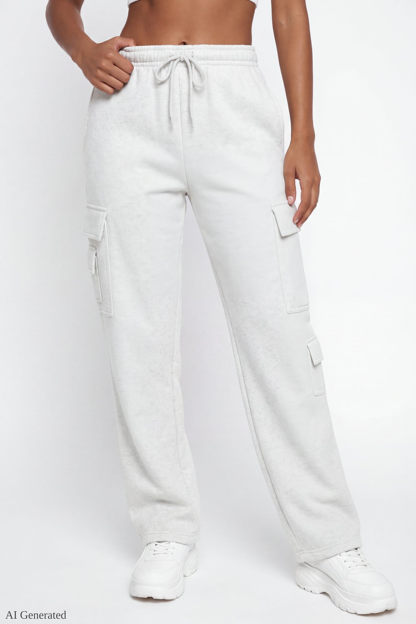 Fleece Low Rise Cargo Sweatpant