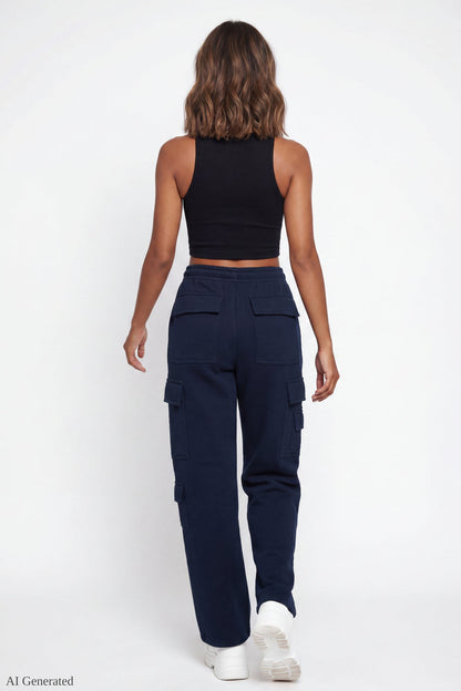Fleece Low Rise Cargo Sweatpant