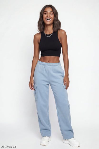 Fleece Low Rise Cargo Sweatpant