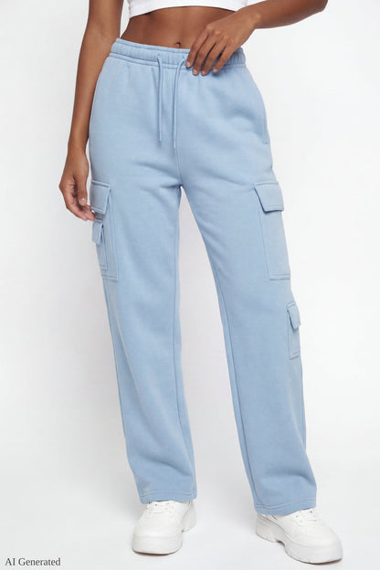 Fleece Low Rise Cargo Sweatpant