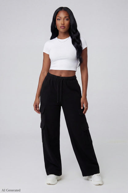 Fleece Ultra Wide Cargo Sweatpant