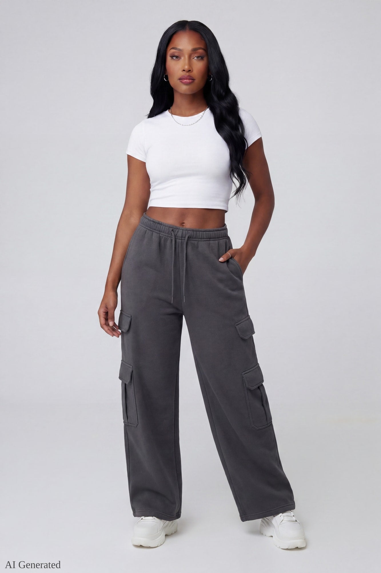 Fleece Ultra Wide Cargo Sweatpant