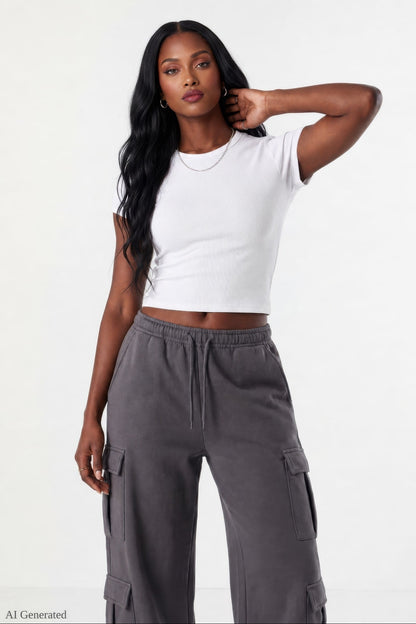 Fleece Ultra Wide Cargo Sweatpant