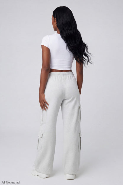 Fleece Ultra Wide Cargo Sweatpant
