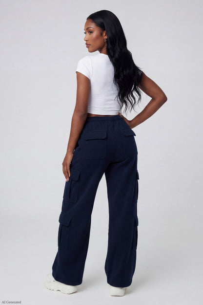 Fleece Ultra Wide Cargo Sweatpant