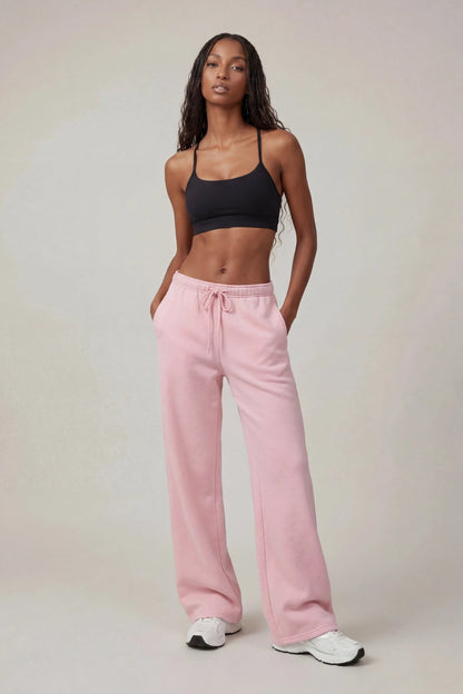 Fleece Low Rise Wide Leg Sweatpant