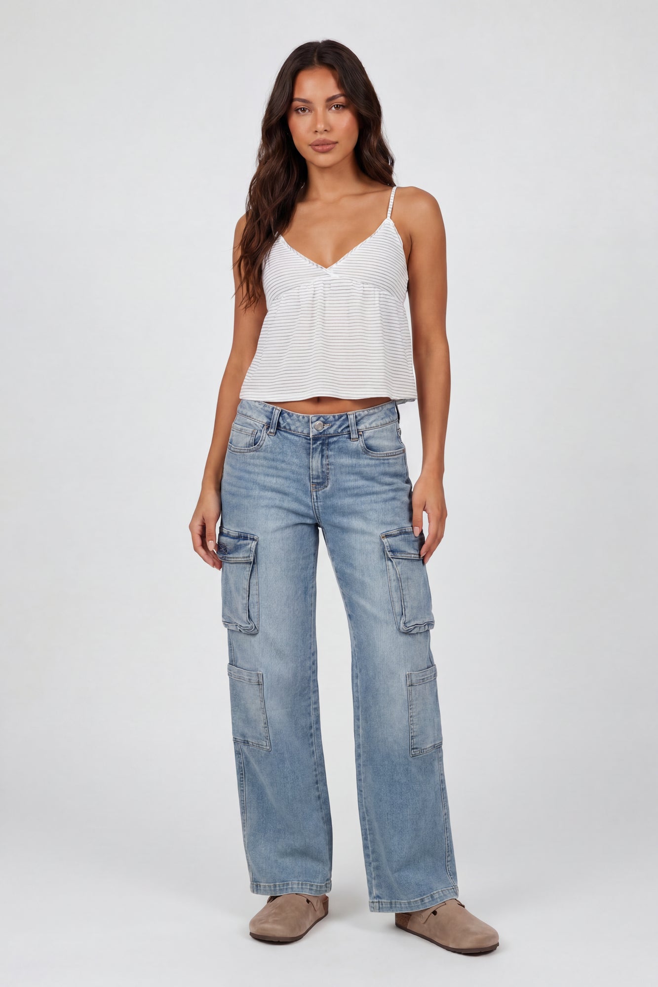 Stretch Low Rise Cargo Jean