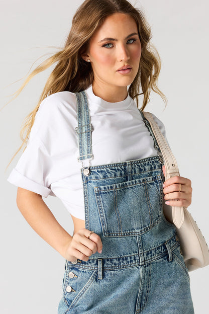 Wide Leg Denim Overalls