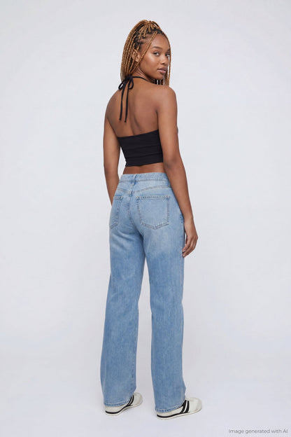 Brooklyn Ripped Low Rise Baggy Jean