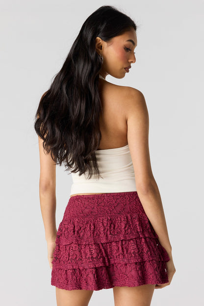 Lace Tiered Mini Skort