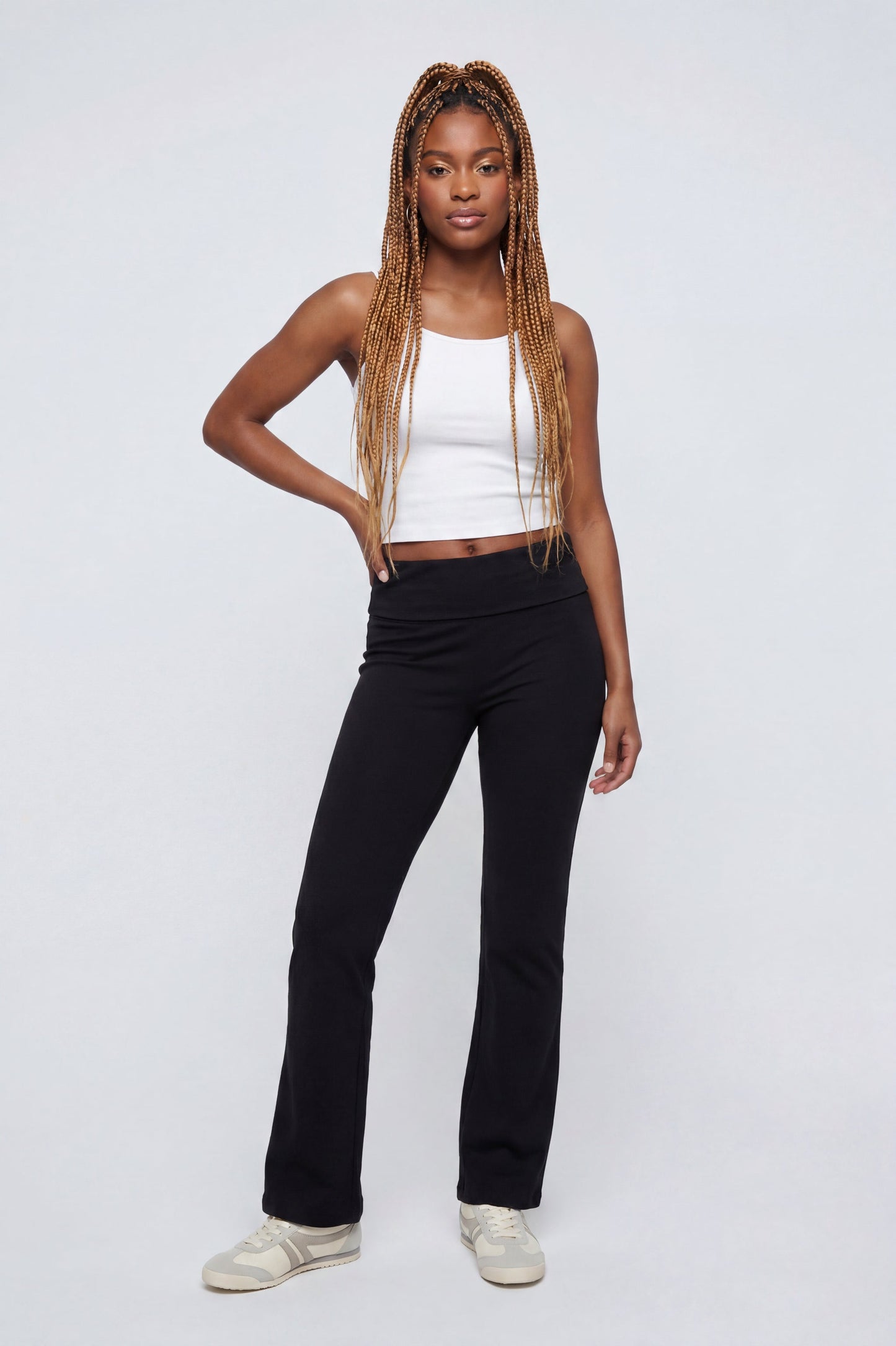 Foldover Waist Flare Legging