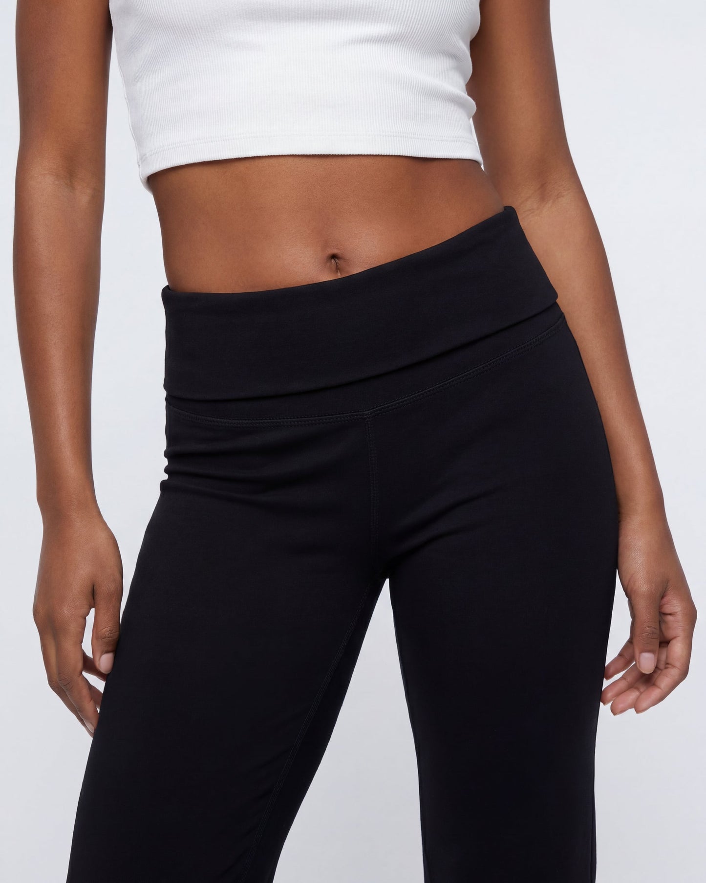 Foldover Waist Flare Legging