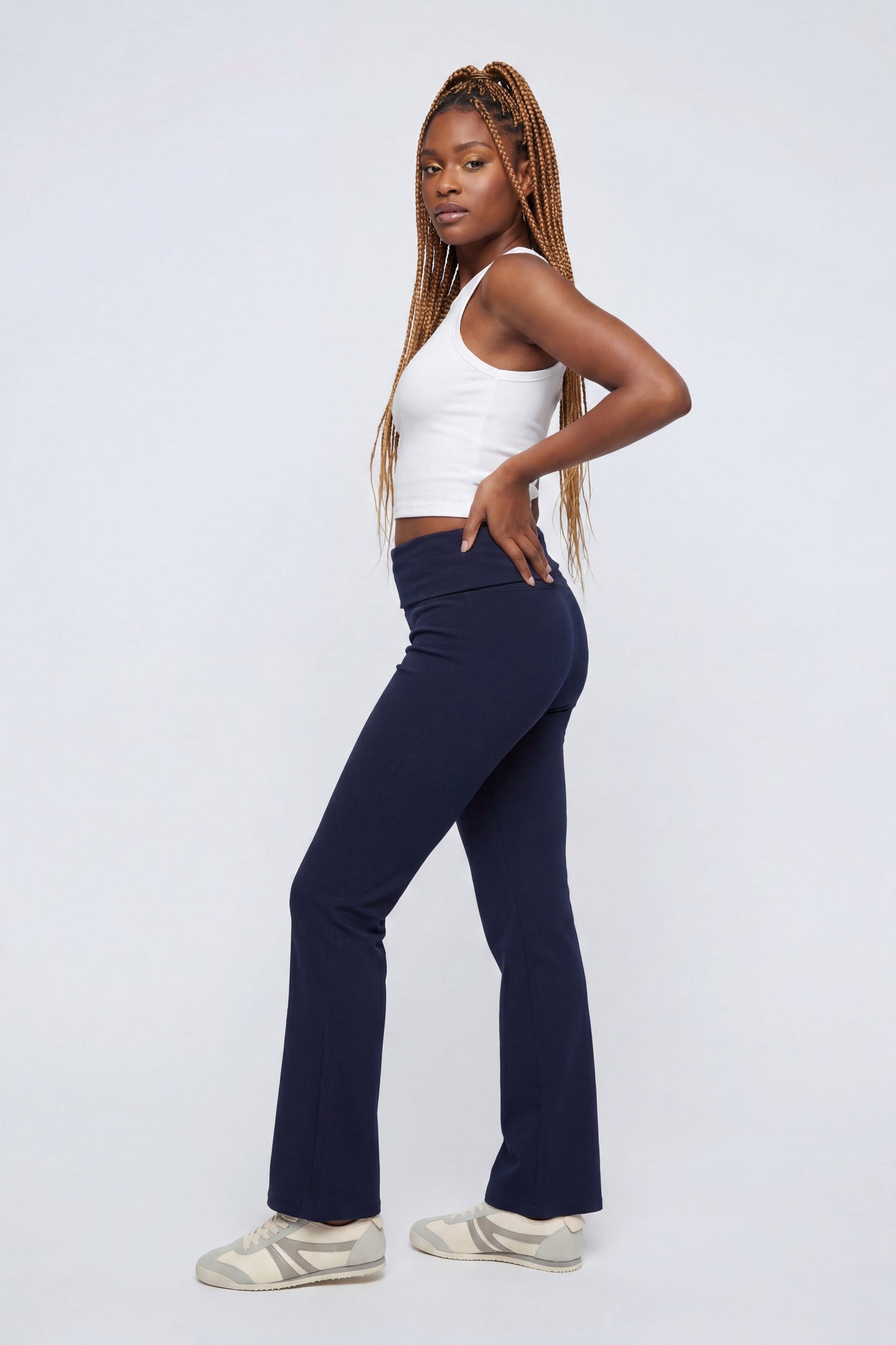 Foldover Waist Flare Legging