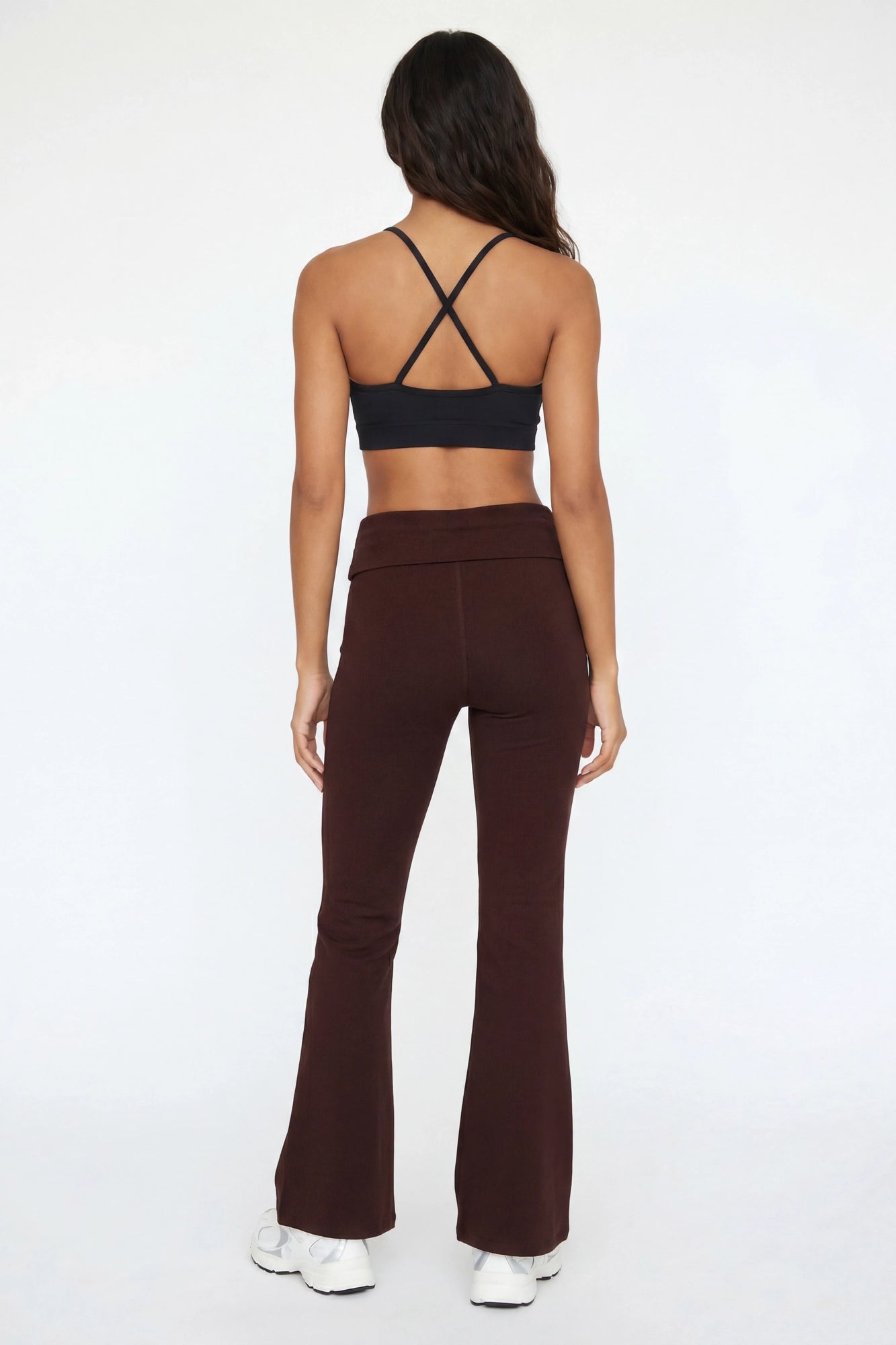 Foldover Waist Flare Legging