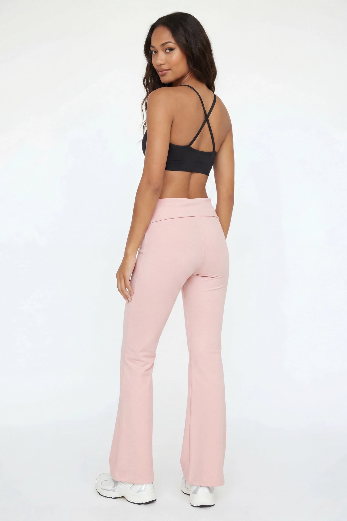 Foldover Waist Flare Legging