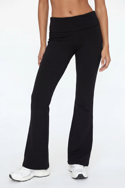 Foldover Waist Flare Legging
