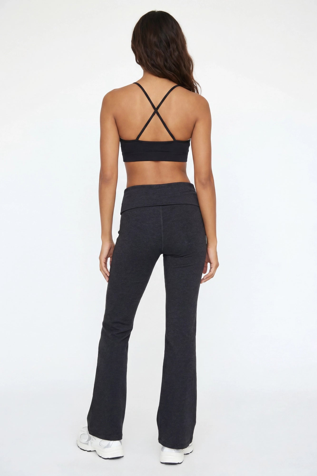 Foldover Waist Flare Legging