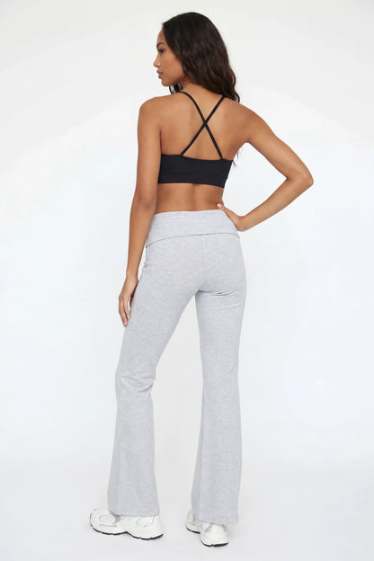 Foldover Waist Flare Legging