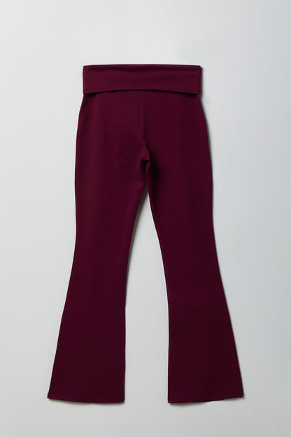 Foldover Waist Flare Pant