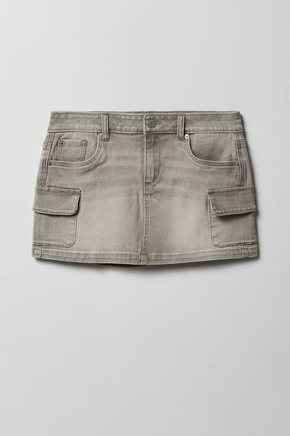 Denim Mini Cargo Skort