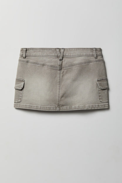Denim Mini Cargo Skort