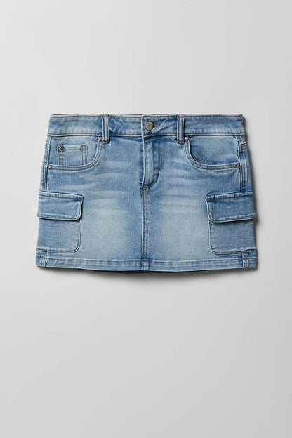 Denim Mini Cargo Skort