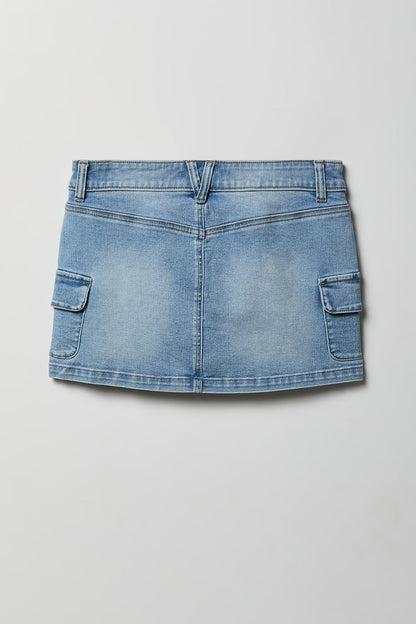 Denim Mini Cargo Skort
