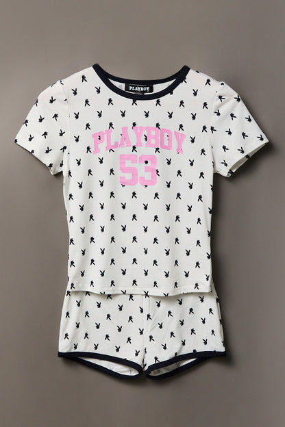 Playboy Graphic T-Shirt & Short Set