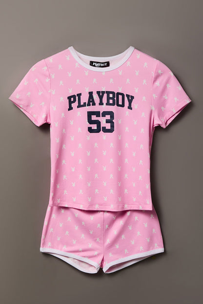 Playboy Graphic T-Shirt & Short Set
