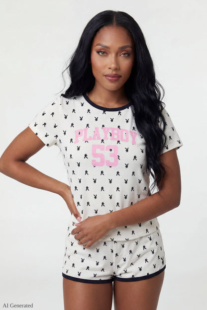 Playboy Graphic T-Shirt & Short Set