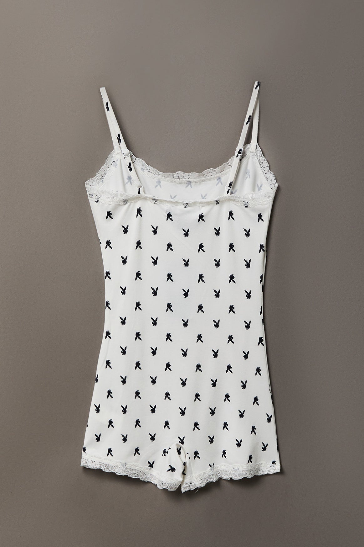 Playboy Graphic Lace Trim Romper