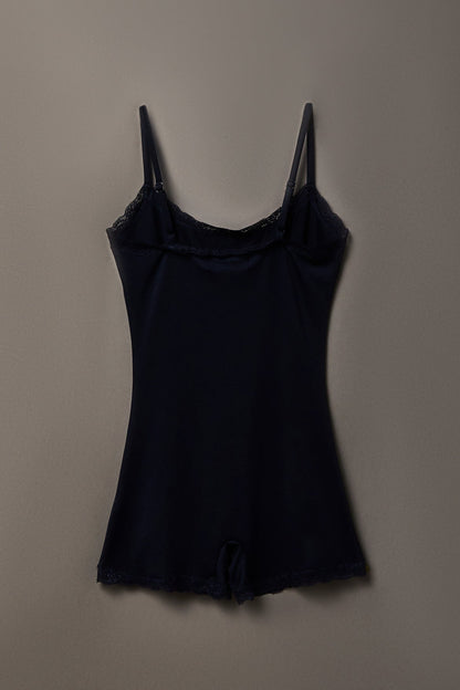 Playboy Graphic Lace Trim Romper