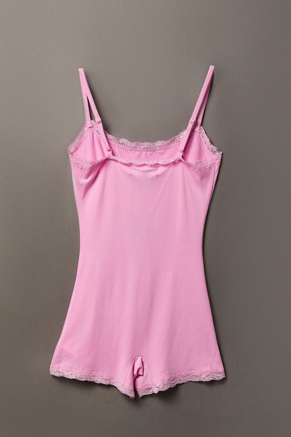 Playboy Graphic Lace Trim Romper