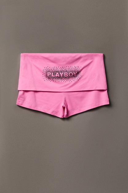Playboy Rhinestone Tank & Foldover Short Set