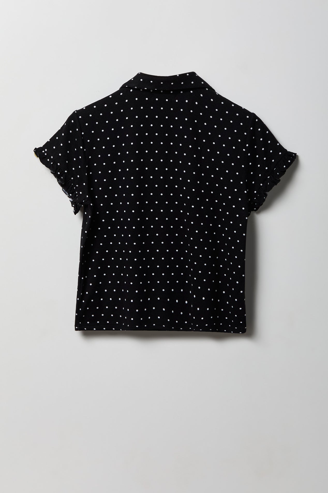 Ruffle Button-Up Top & Short Pajama Set