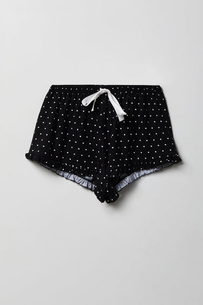 Ruffle Button-Up Top & Short Pajama Set