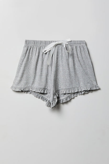 Ruffle Button-Up Top & Short Pajama Set