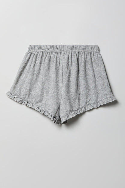 Ruffle Button-Up Top & Short Pajama Set