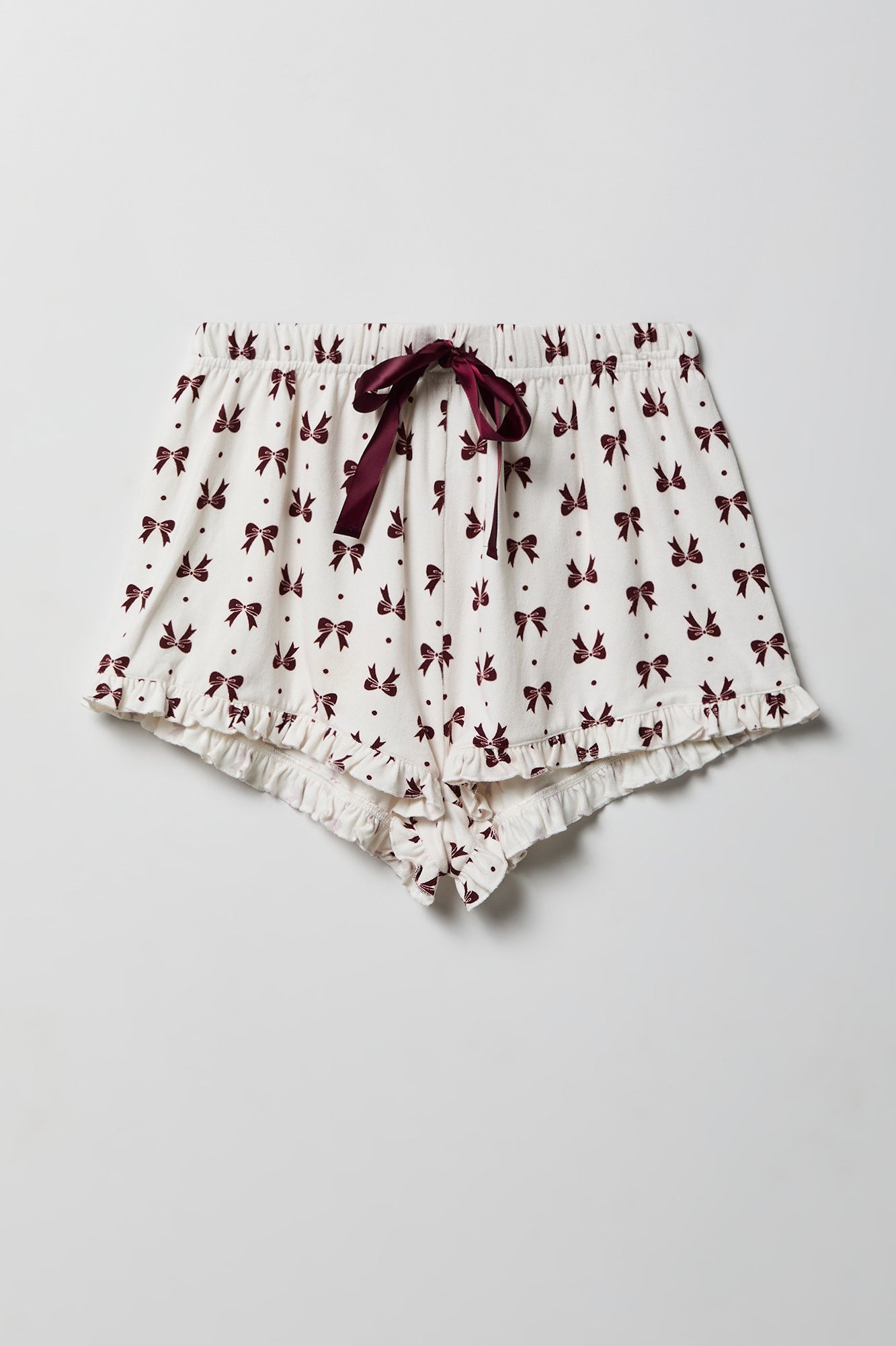 Ruffle Button-Up Top & Short Pajama Set