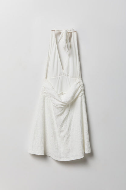 Textured Mini Halter Dress