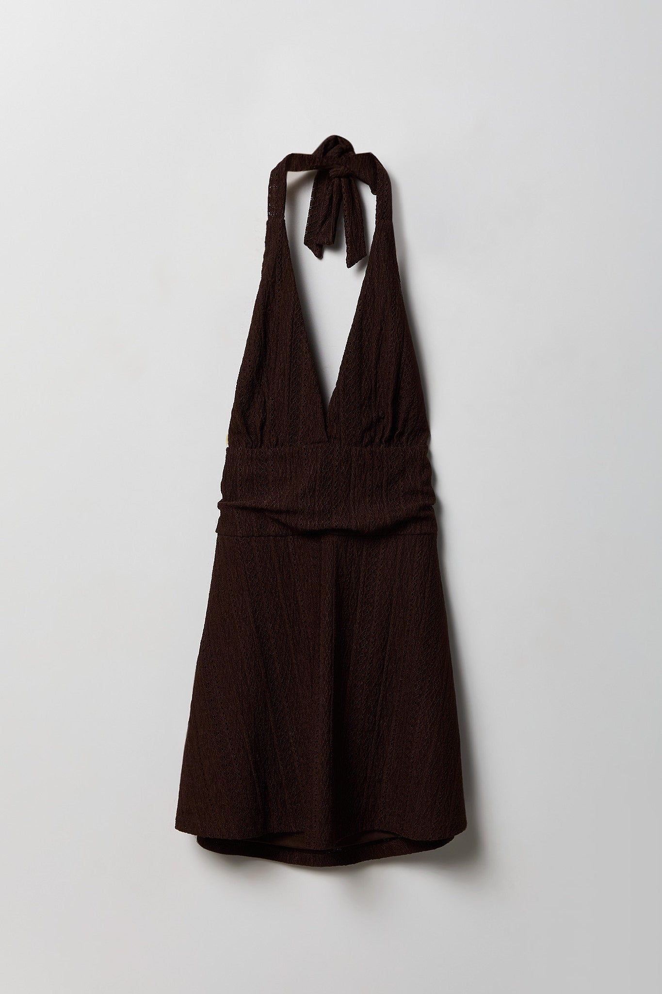 Textured Mini Halter Dress