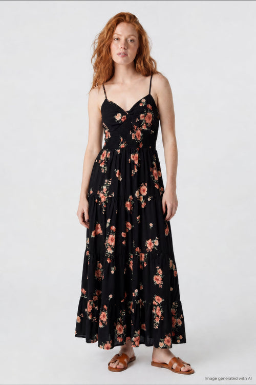 Floral Tiered Maxi Dress