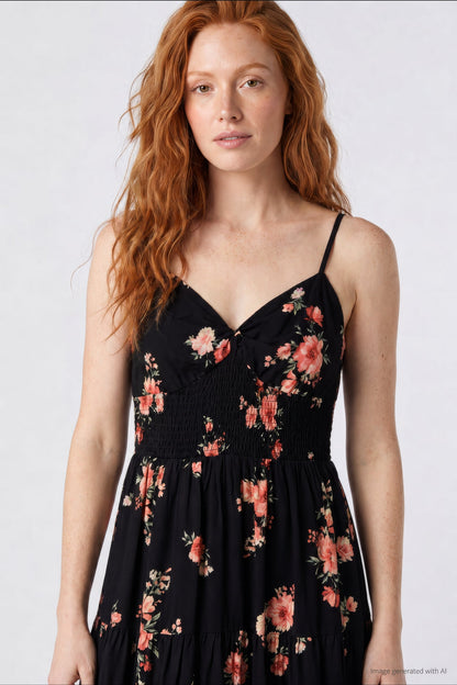Floral Tiered Maxi Dress