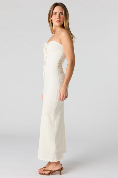 Braless Textured Tube Midi Dress